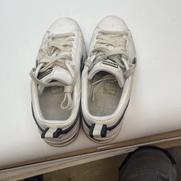 Puma Mayze Platform Womens Size 7 US White Black Athletic Leather Shoes Sneakers - Picture 10 of 14